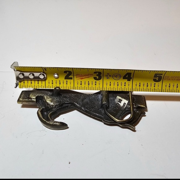 Vintage The Great American Buckle Company  Saw Hammer Level Brass Belt Buckle - Picture 9 of 10